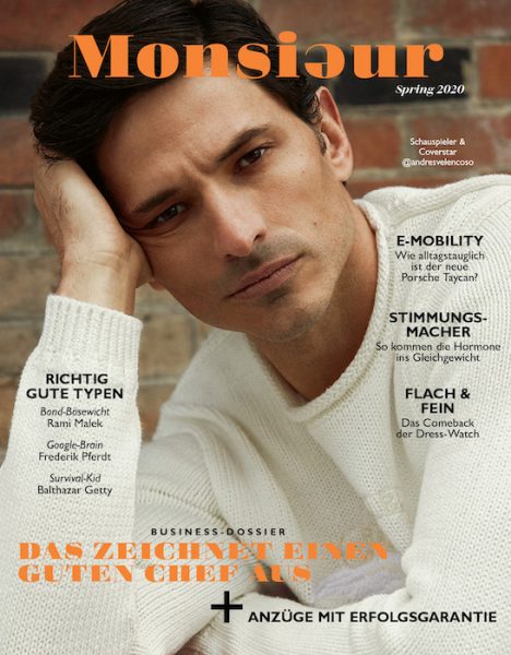 Andrés Velencoso on the cover of Monsieur Germany April 2020